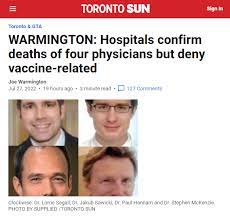 Hospitals confirm deaths of four physicians but deny vaccine-related